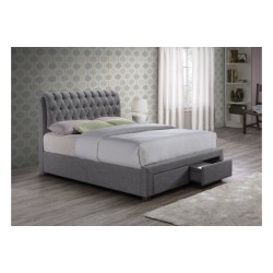 Valentino Bed + 2 Drawers (Grey)