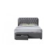 Valentino Bed + 2 Drawers (Grey)