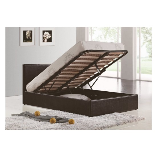 Berlin Ottoman Bed Frame (Black Leather)