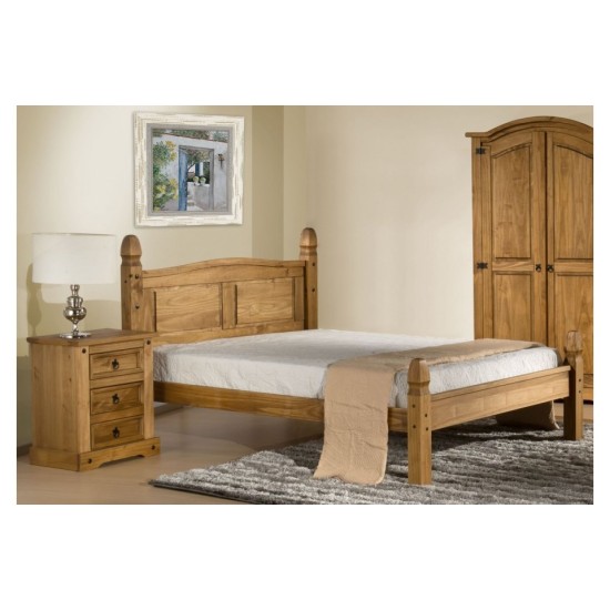 Corona Low End Bed Frame (Pine)