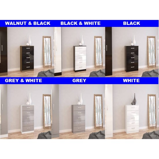 Lynx 5 Drawer Chest (5 Colours)