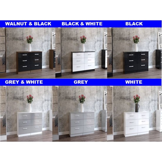 Lynx 6 Drawer Chest (5 Colours)