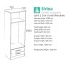 Lynx 2 Door Combi Wardrobe (White)   *Out Of Stock* 