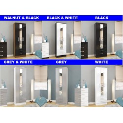 Lynx 3 Door Combi Wardrobe with Mirror (5 Colours)