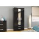 Lynx 3 Door Combi Wardrobe with Mirror (5 Colours)