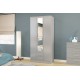 Lynx 3 Door Combi Wardrobe with Mirror (5 Colours)