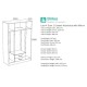 Lynx 4 Door Combi Wardrobe with Mirror (5 Colours)