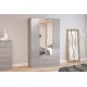 Lynx 4 Door Combi Wardrobe with Mirror (5 Colours)