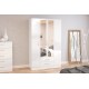 Lynx 4 Door Combi Wardrobe with Mirror (5 Colours)