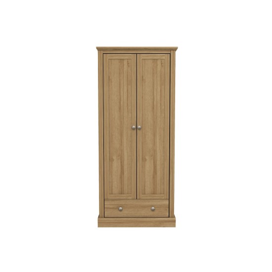 Devon 2 Door + 1 Drawer Wardrobe (Oak)