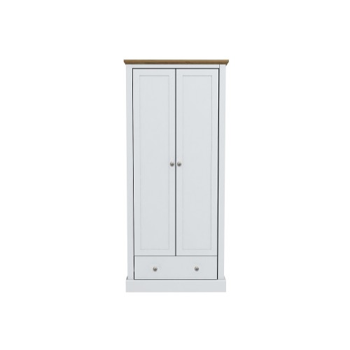 Devon 2 Door + 1 Drawer Wardrobe (White)