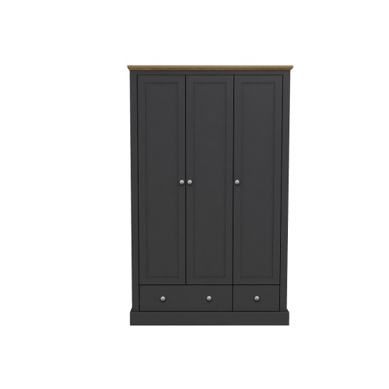 Devon 3 Door + 2 Drawer Wardrobe (Charcoal)