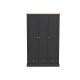 Devon 3 Door + 2 Drawer Wardrobe (Charcoal)