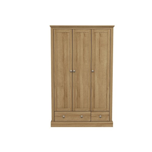 Devon 3 Door + 2 Drawer Wardrobe (Oak) 
