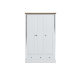 Devon 3 Door + 2 Drawer Wardrobe (White)