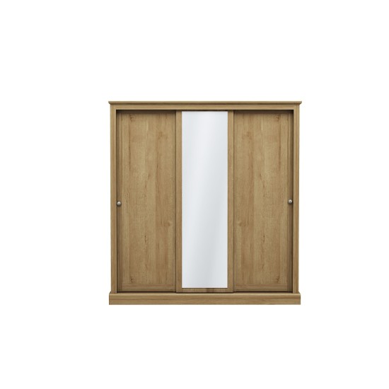 Devon 3 Door Sliding Wardrobe (Oak) 