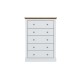 Devon 5 Drawer Chest (White)