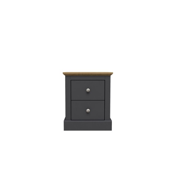 Devon 2 Drawer Bedside (Charcoal) 