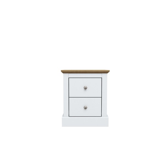 Devon 2 Drawer Bedside (White)