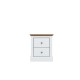 Devon 2 Drawer Bedside (White)